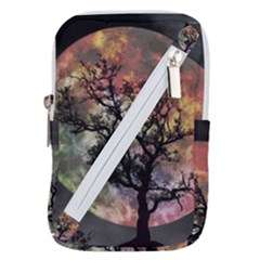 Full Moon Silhouette Tree Night Belt Pouch Bag (large)