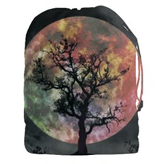 Full Moon Silhouette Tree Night Drawstring Pouch (xxxl)