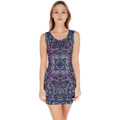 Pattern Fire Purple Repeating Bodycon Dress by Wegoenart