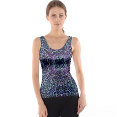 Pattern Fire Purple Repeating Tank Top by Wegoenart