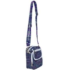 Pattern Fire Purple Repeating Shoulder Strap Belt Bag