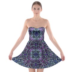 Pattern Fire Purple Repeating Strapless Bra Top Dress by Wegoenart