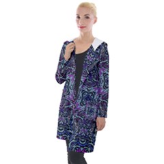 Pattern Fire Purple Repeating Hooded Pocket Cardigan by Wegoenart