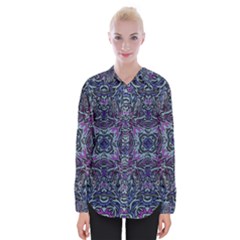 Pattern Fire Purple Repeating Womens Long Sleeve Shirt