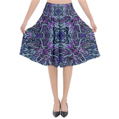 Pattern Fire Purple Repeating Flared Midi Skirt by Wegoenart