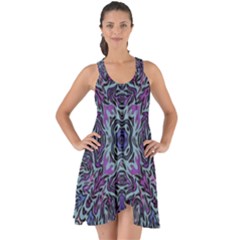 Pattern Fire Purple Repeating Show Some Back Chiffon Dress by Wegoenart