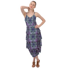 Pattern Fire Purple Repeating Layered Bottom Dress by Wegoenart