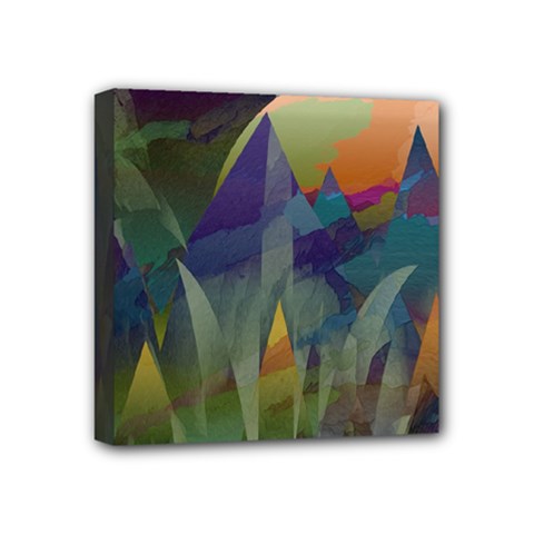 Mountains Abstract Mountain Range Mini Canvas 4  X 4  (stretched) by Wegoenart