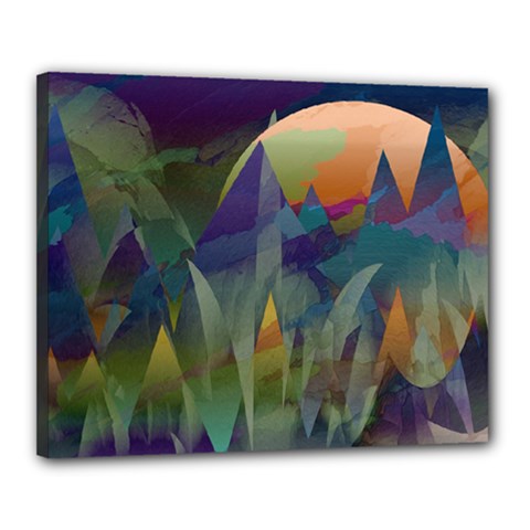 Mountains Abstract Mountain Range Canvas 20  X 16  (stretched) by Wegoenart