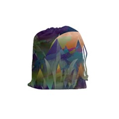 Mountains Abstract Mountain Range Drawstring Pouch (medium) by Wegoenart