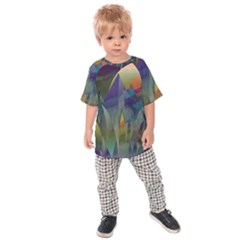 Mountains Abstract Mountain Range Kids  Raglan Tee