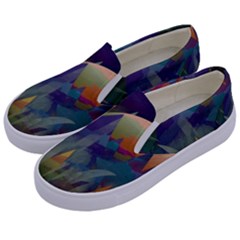 Mountains Abstract Mountain Range Kids  Canvas Slip Ons by Wegoenart