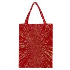 Rays Pattern Center Abstract Red White Classic Tote Bag by Wegoenart