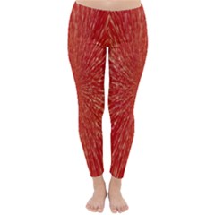 Rays Pattern Center Abstract Red White Classic Winter Leggings by Wegoenart