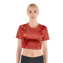 Rays Pattern Center Abstract Red White Cotton Crop Top View1