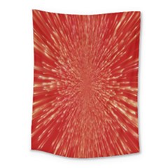 Rays Pattern Center Abstract Red White Medium Tapestry by Wegoenart