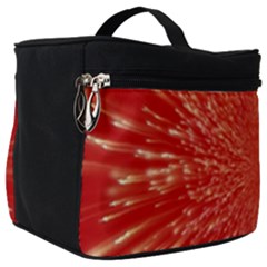 Rays Pattern Center Abstract Red White Make Up Travel Bag (big) by Wegoenart