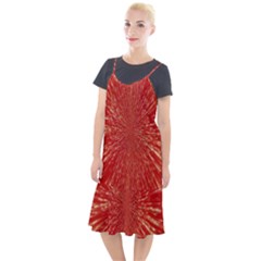 Rays Pattern Center Abstract Red White Camis Fishtail Dress