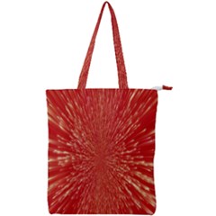 Rays Pattern Center Abstract Red White Double Zip Up Tote Bag by Wegoenart