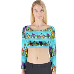 Seamless Repeating Tiling Tileable Long Sleeve Crop Top by Wegoenart