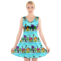 Seamless Repeating Tiling Tileable V-neck Sleeveless Dress