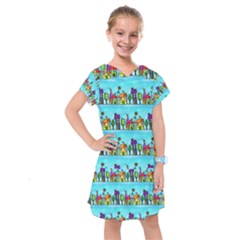 Seamless Repeating Tiling Tileable Kids  Drop Waist Dress by Wegoenart