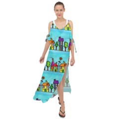 Seamless Repeating Tiling Tileable Maxi Chiffon Cover Up Dress by Wegoenart