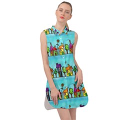 Seamless Repeating Tiling Tileable Sleeveless Shirt Dress