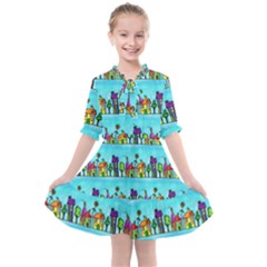 Seamless Repeating Tiling Tileable Kids  All Frills Chiffon Dress