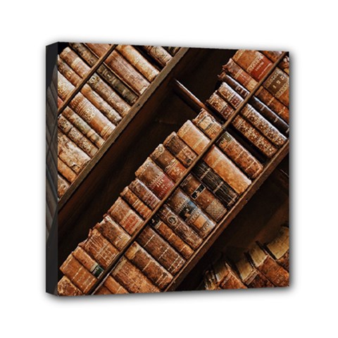 Books Bookshelf Classic Collection Mini Canvas 6  X 6  (stretched) by Wegoenart