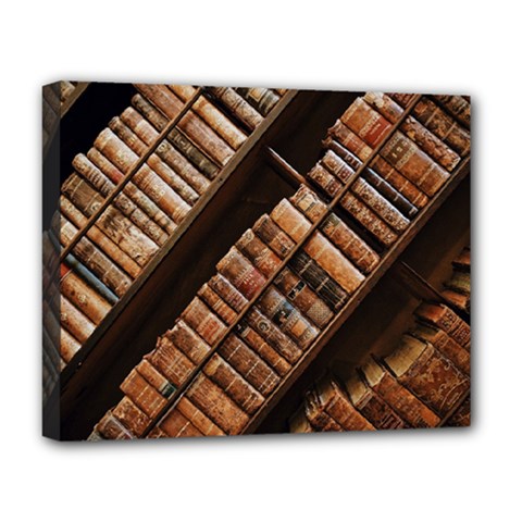 Books Bookshelf Classic Collection Deluxe Canvas 20  X 16  (stretched) by Wegoenart