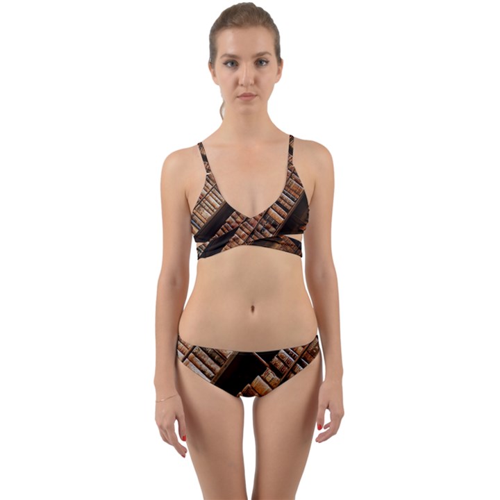 Books Bookshelf Classic Collection Wrap Around Bikini Set