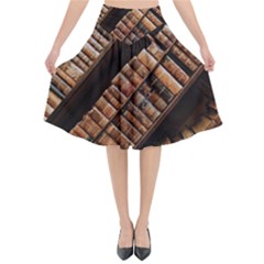 Books Bookshelf Classic Collection Flared Midi Skirt by Wegoenart