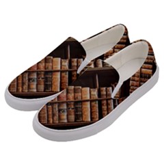 Books Bookshelf Classic Collection Men s Canvas Slip Ons by Wegoenart