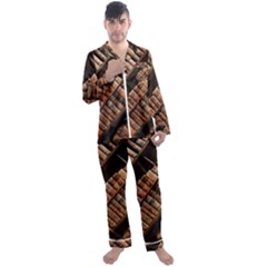 Books Bookshelf Classic Collection Men s Satin Pajamas Long Pants Set by Wegoenart