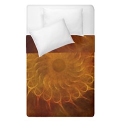 Orange Warm Hues Fractal Chaos Duvet Cover Double Side (single Size) by Wegoenart