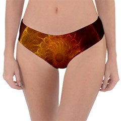 Orange Warm Hues Fractal Chaos Reversible Classic Bikini Bottoms by Wegoenart