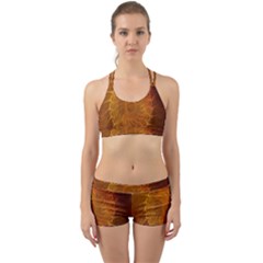 Orange Warm Hues Fractal Chaos Back Web Gym Set by Wegoenart