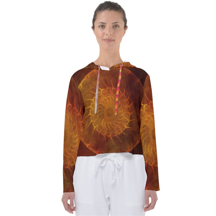 Orange Warm Hues Fractal Chaos Women s Slouchy Sweat