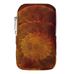 Orange Warm Hues Fractal Chaos Waist Pouch (large) by Wegoenart