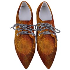 Orange Warm Hues Fractal Chaos Pointed Oxford Shoes