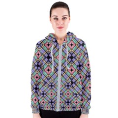 Pattern Wallpaper Background Abstract Geometry Women s Zipper Hoodie