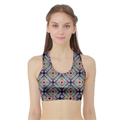 Pattern Wallpaper Background Abstract Geometry Sports Bra With Border by Wegoenart