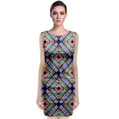 Pattern Wallpaper Background Abstract Geometry Classic Sleeveless Midi Dress