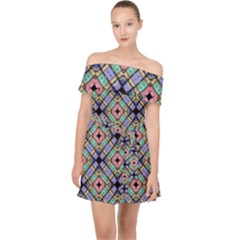 Pattern Wallpaper Background Abstract Geometry Off Shoulder Chiffon Dress