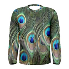 Peacock Feathers Peacock Bird Men s Long Sleeve Tee by Wegoenart