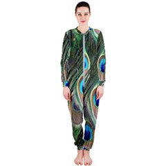 Peacock Feathers Peacock Bird Onepiece Jumpsuit (ladies) 