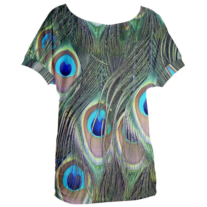 Peacock Feathers Peacock Bird Women s Oversized Tee