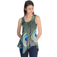 Peacock Feathers Peacock Bird Sleeveless Tunic by Wegoenart