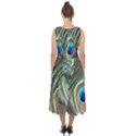 Peacock Feathers Peacock Bird Midi Tie-Back Chiffon Dress View2